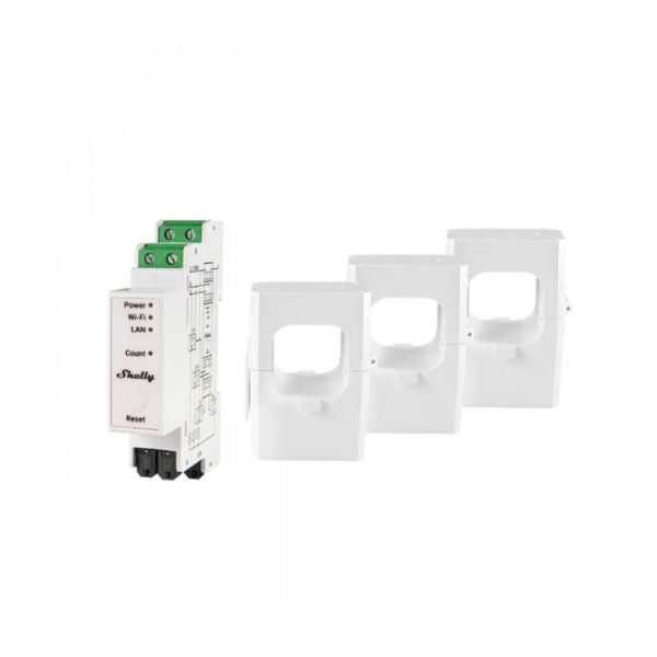 Shelly PRO 3EM-400A medidor de energia trifásico profissional de próxima geração (3 x 400A)