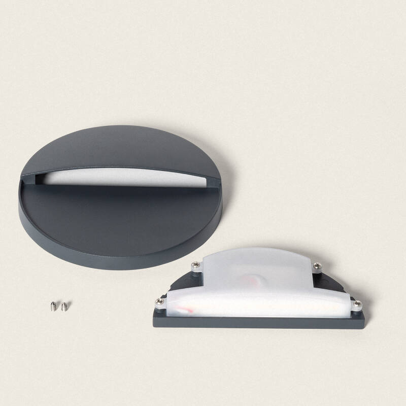 Aplique de Parede Exterior LED 6,5 W, CCT Selecionável, Alumínio, Superfície Circular, Jade