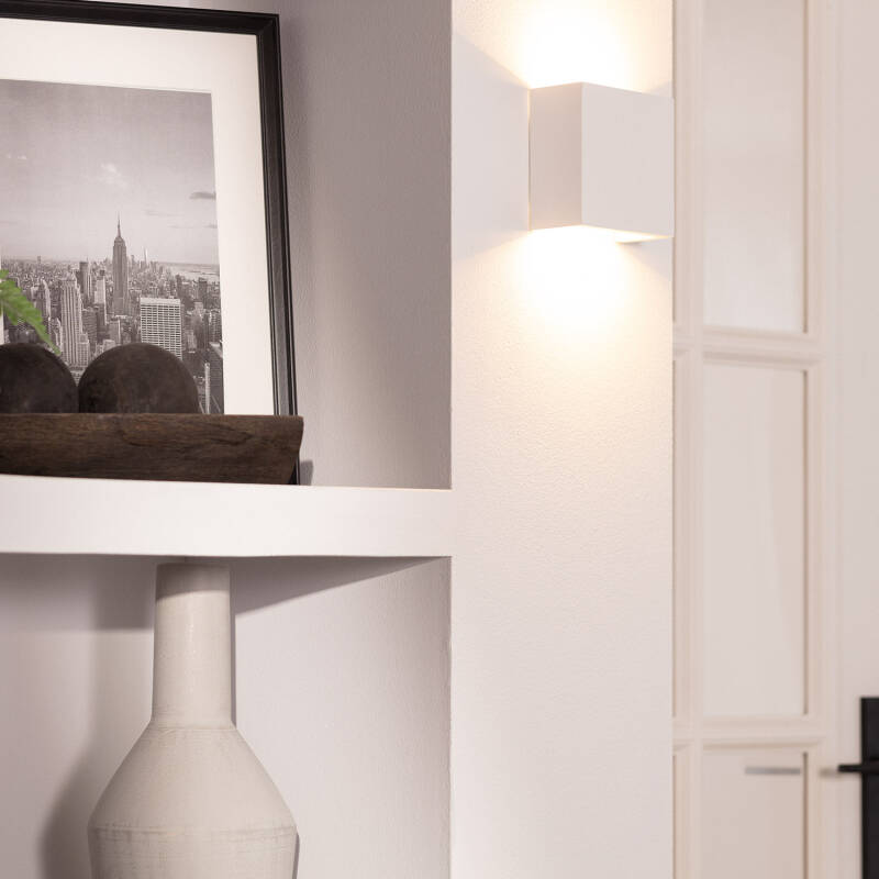 Aplique de parede LED de 7 W, em Gesso, com Iluminação Dupla Face, cor Esmeralda