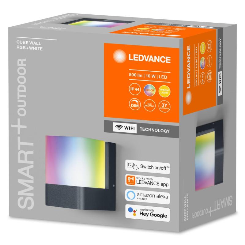 Aplique de Parede LED RGBW 10W Smart+ WiFi IP44 Cubo LEDVANCE 4058075478114