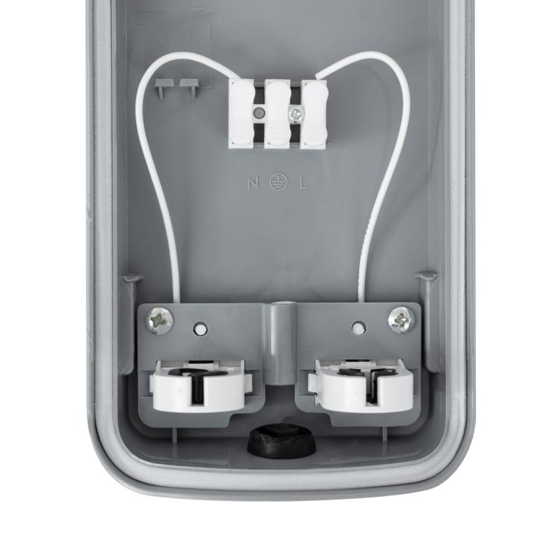 Armadura Hermética Slim para dois Tubos LED 150 cm IP65 Conexão Uni-Lateral