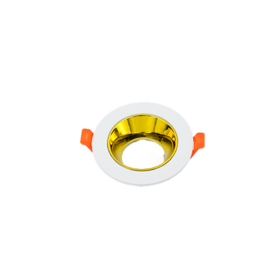 Aro Downlight GU10 75Ø Branco/Ouro | Embutido