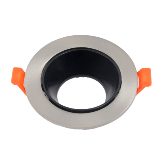 Aro Downlight Circular 75Ø GU10 Níquel/Preto
