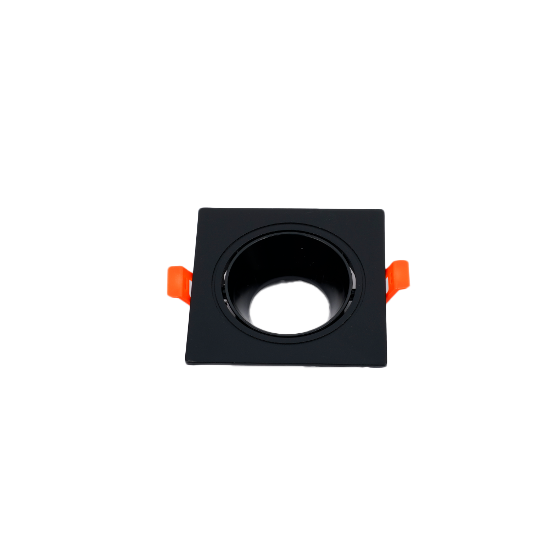 Aro Downlight Quadrado 75Ø GU10 Preto | FILUX F1569