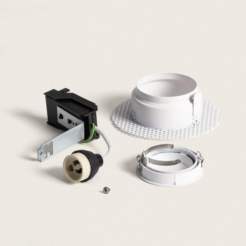 Aro Downlight Integração Gesso/Pladur Circular para Lâmpada LED GU10 Ø 90 mm Trimless