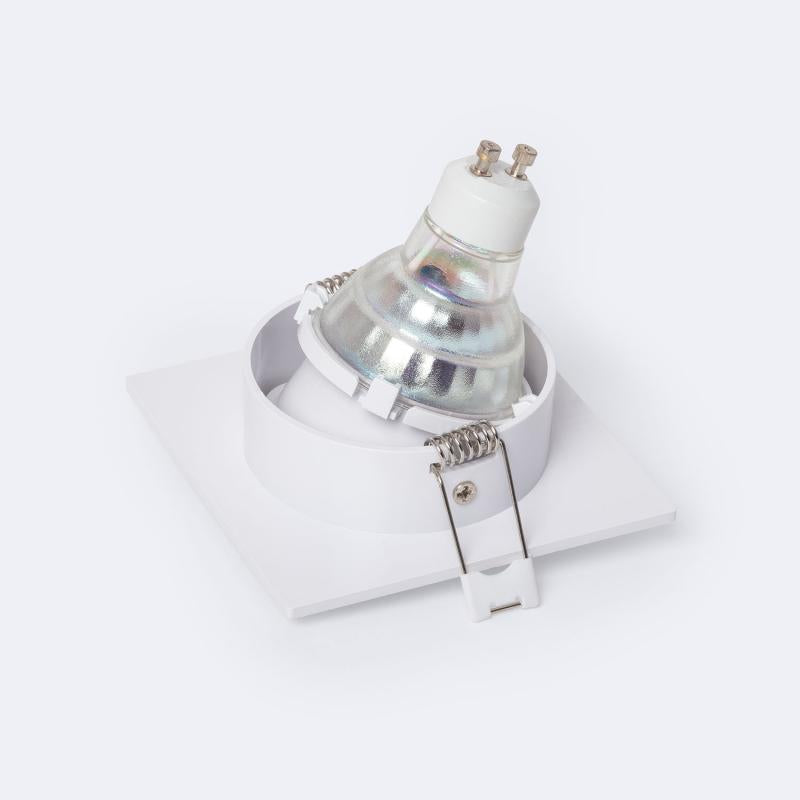Aro Downlight Quadrado Branco para Lâmpada LED GU10 / GU5.3 Corte 75x75 mm