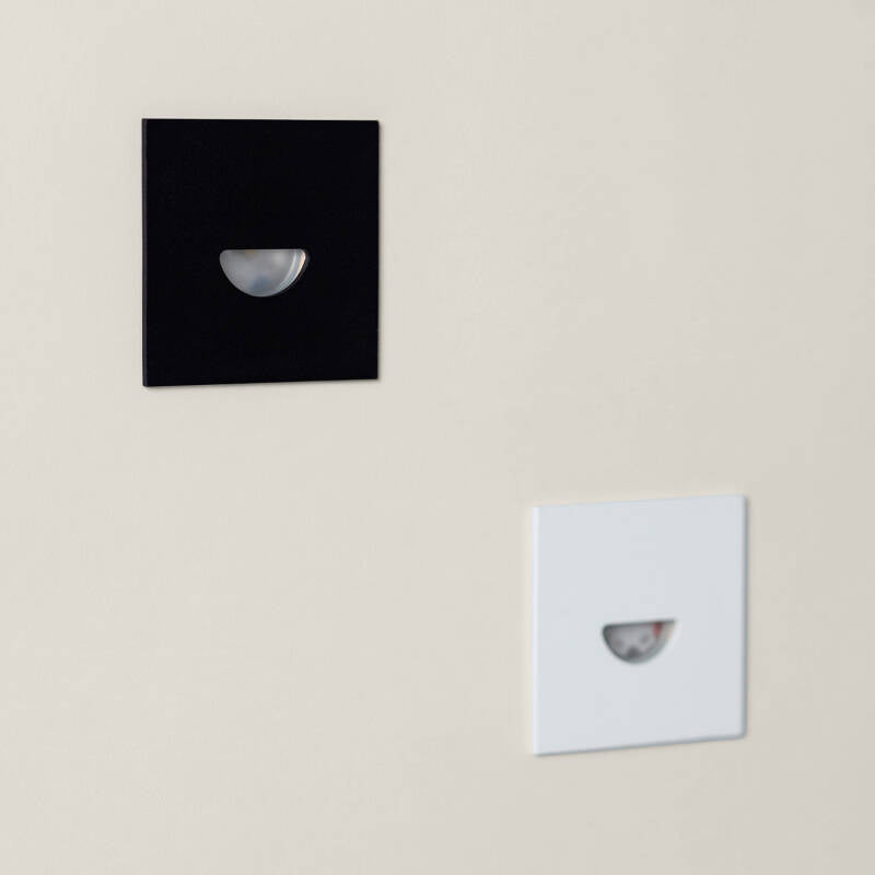 Baliza Exterior LED de 2 W, Encastrável, em Alumínio, para Parede, Quadrada, Branca, Guell