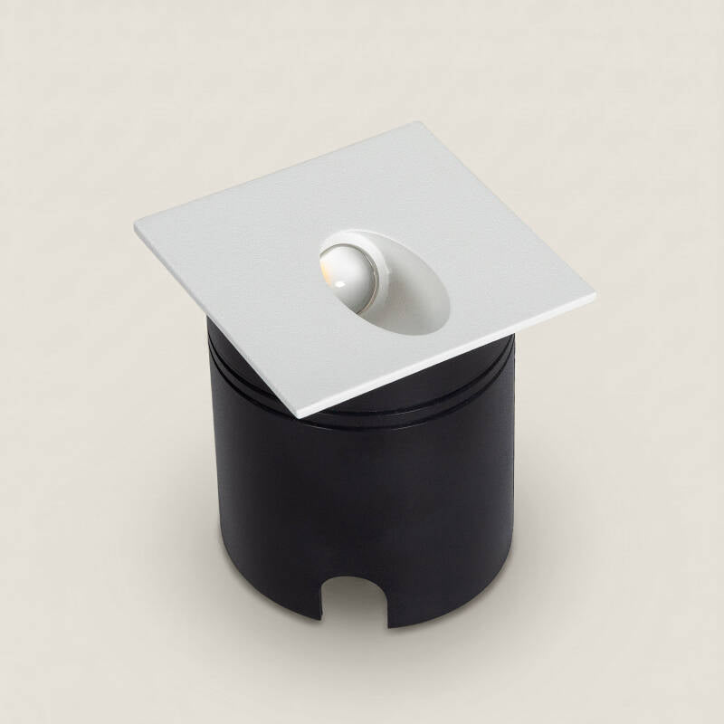 Baliza Exterior LED 3W de Encastrável de Parede Quadrado Alumínio Branco Ellis
