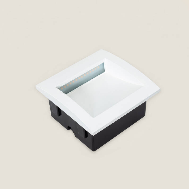 Baliza Exterior LED de 4 W, Embutida de Parede, Quadrada, em Alumínio Branco Natt