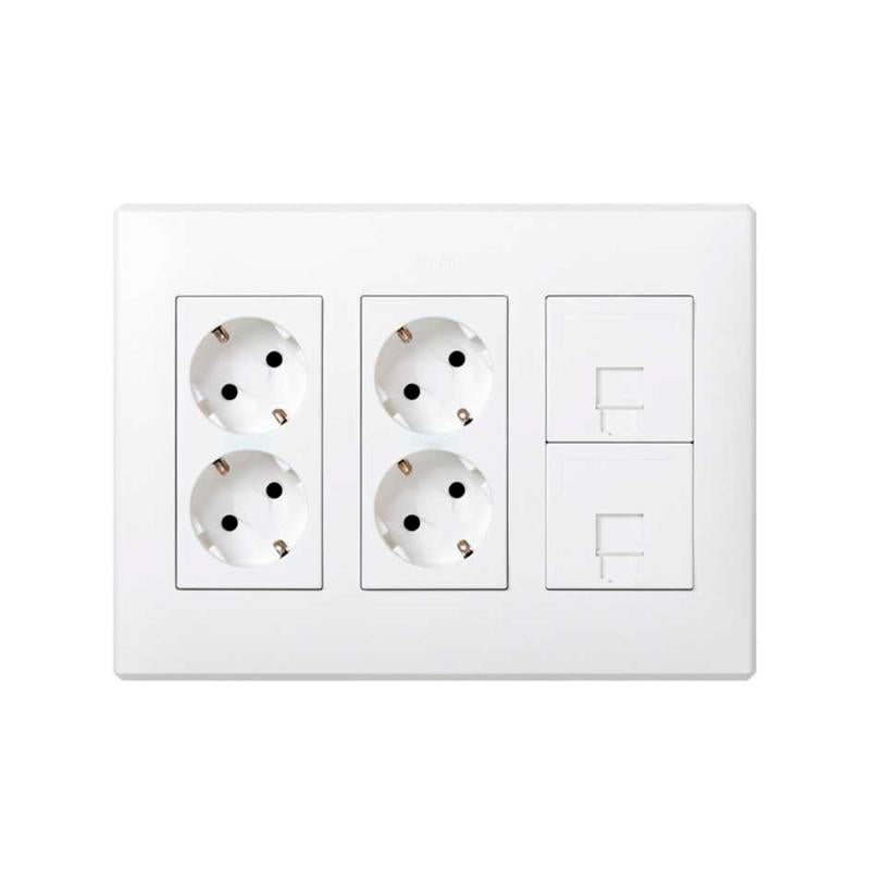 Base de caixa de parede de superfície para 3 elementos duplos branco SIMON 500 Cima 51050003-030