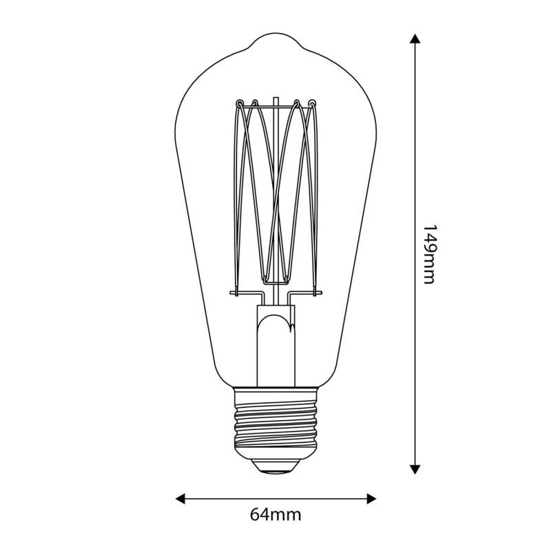 Lâmpada Filamento LED E27 7W 640 lm ST64 Regulável Creative-Cables BB-C54