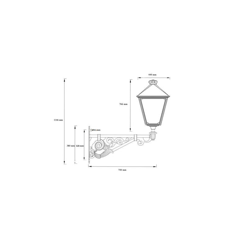 Braço de Parede 74cm para Luminárias de Iluminação Pública