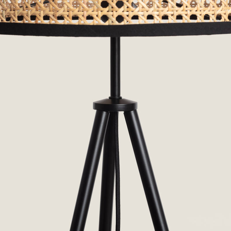 Candeeiro de Pé em Rattan e Metal Huela