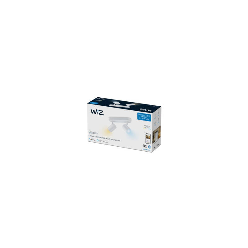 Candeeiro de Teto LED Regulável CCT Seleccionável Smart WiFi+Bluetooth 4.9W Dois Focos WiZ Imageo