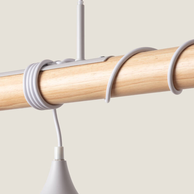 Candeeiro Suspenso em Madeira e Alumínio Monah