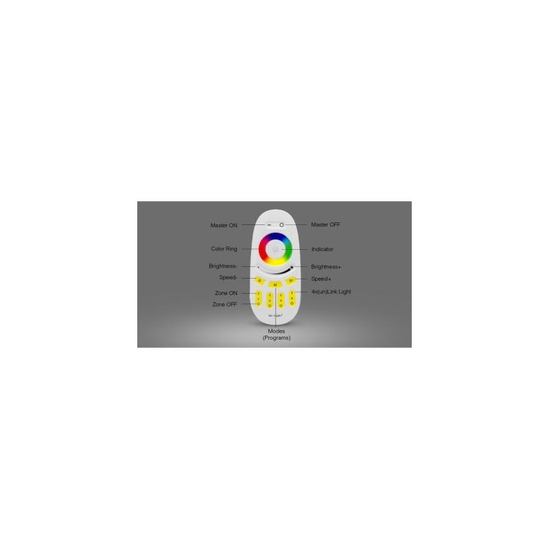 Comando RF Tátil para Controlador Fita LED RGBW 4 Zonas MiBoxer FUT096