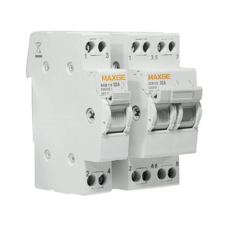 Comutador de Manobra MAXGE de 3 Posições, 2-3 Pólos, para Aplicações Industriais/Terciárias MAXGE
