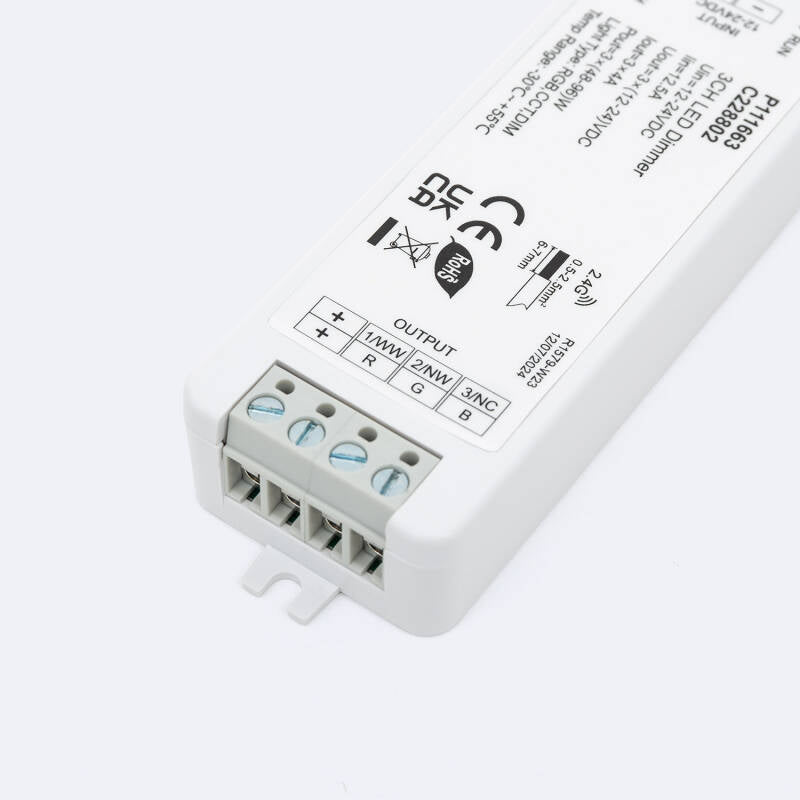 Controlador de Fita LED Monocromática/CCT/RGB 12-24V SKYDANCE V3 Compatível com Comando RF