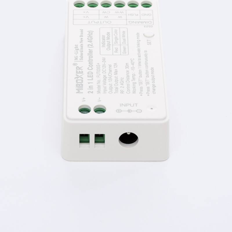 Controlador Regulador LED Monocor /CCT 12/24V DC MiBoxer FUT035S+ Compatível com Pulsador