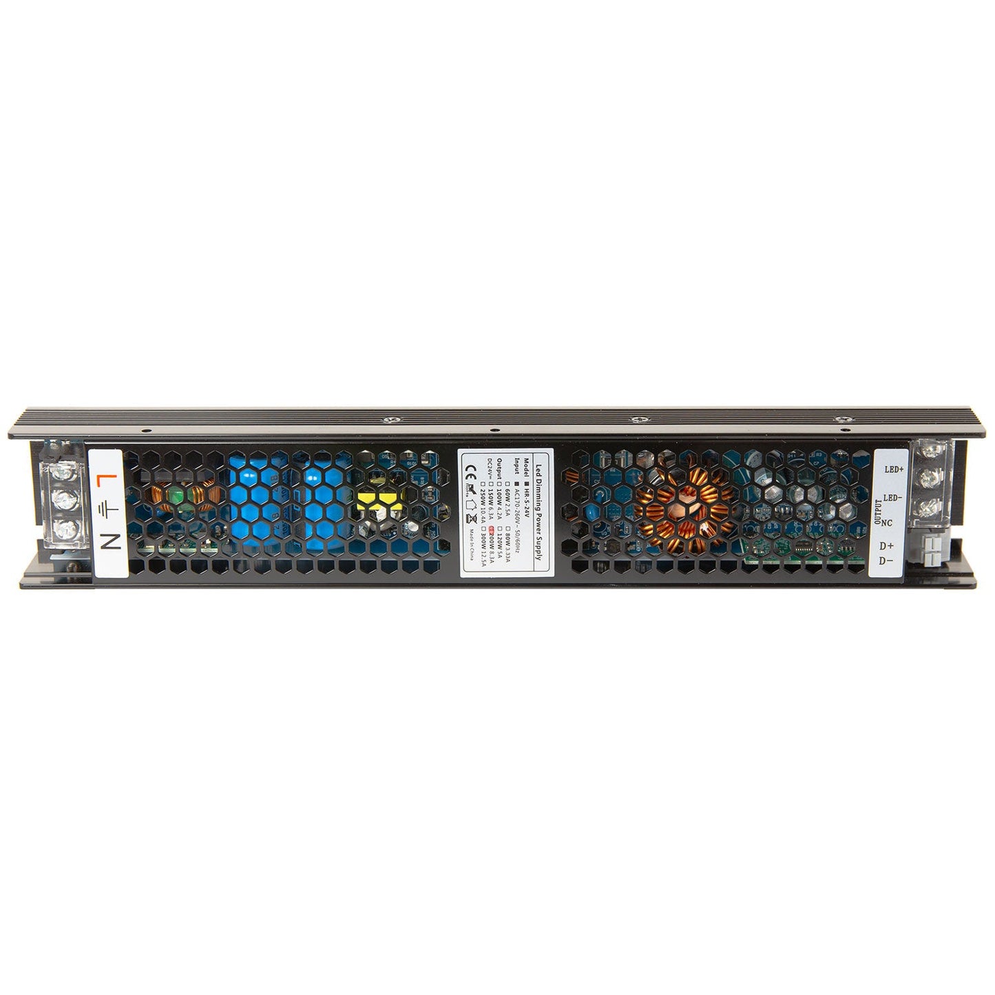 Transformador LED regulável 0-10V 170-260V 24V 8.3A 200W IP20