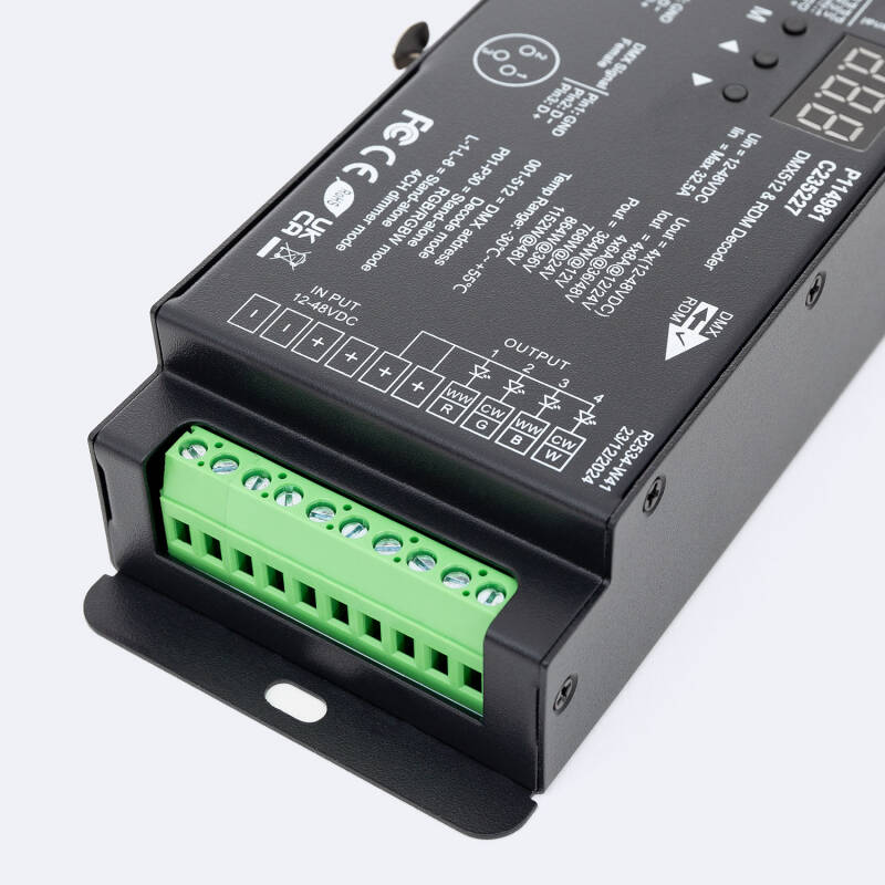 Descodificador DMX512 e RDM 4 Canais 12-48V SKYDANCE D4-XE com Porta XLR5