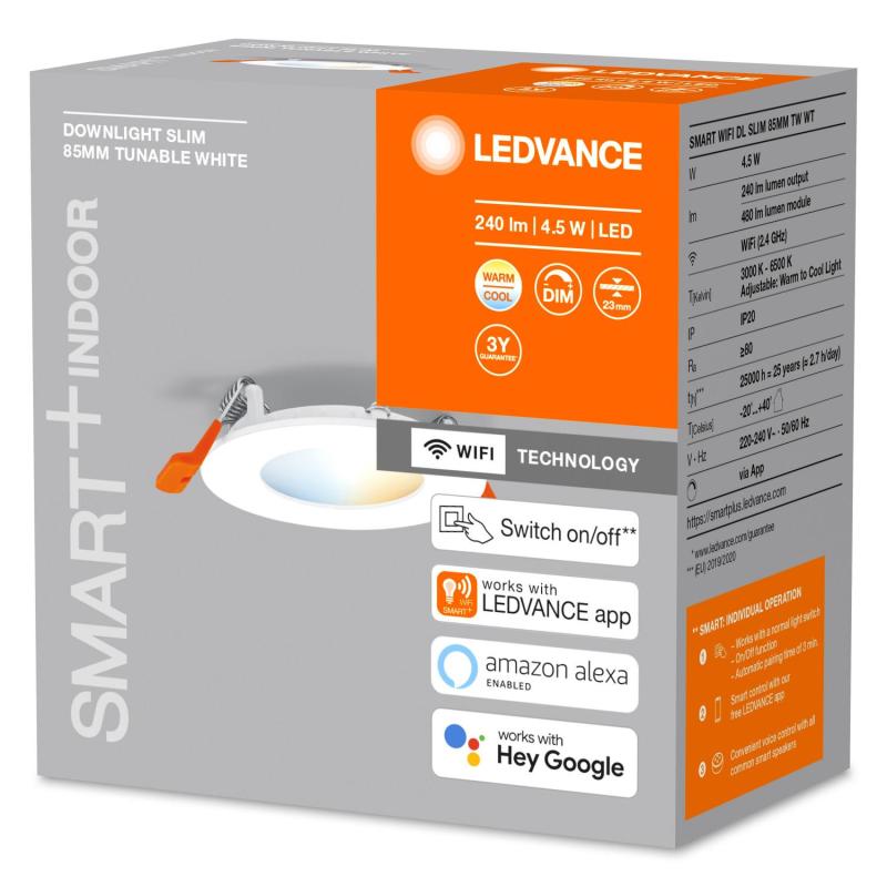 Downlight LED 4.5W Smart+ WiFi Ø85 mm Slim ORBIS LEDVANCE 4058075573239