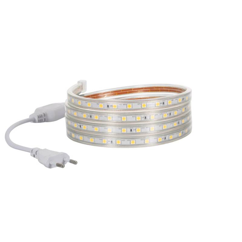 Fita LED 220V 60 LED/m 4 Metros Branco Neutro 10W/m 840lm/m Largura 14mm Corte 100cm IP65