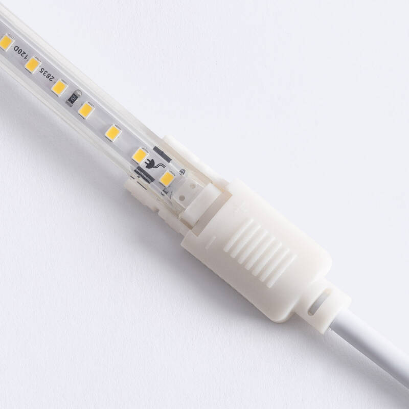 Fita LED Regulável 220V SMD 120 LED/m Branco Frio 8.5W/m 850lm/m Largura 12mm Corte 20cm IP65 à Medida