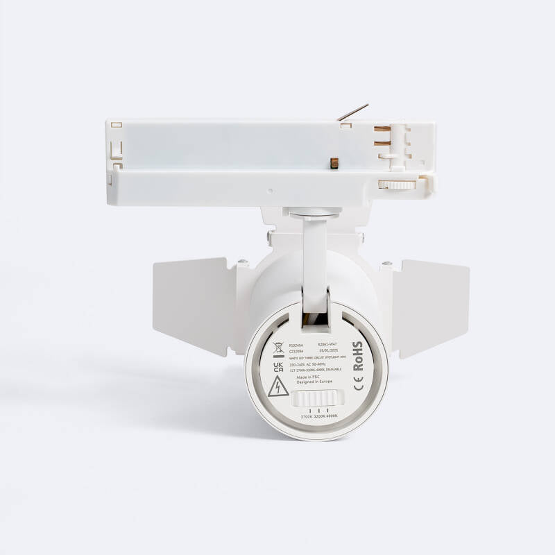 Foco Calha LED Trifásico 30W Fasano Cinema CCT Seleccionável Regulável Branco