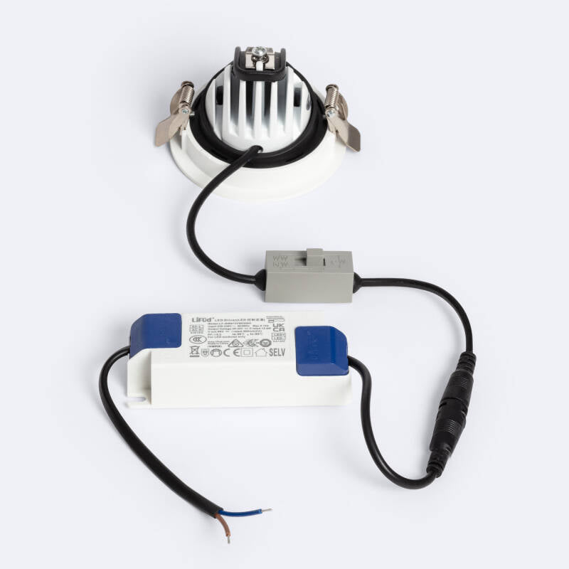 Foco Downlight Direccionável Circular LED 10W CCT Seleccionável Branco LIFUD
