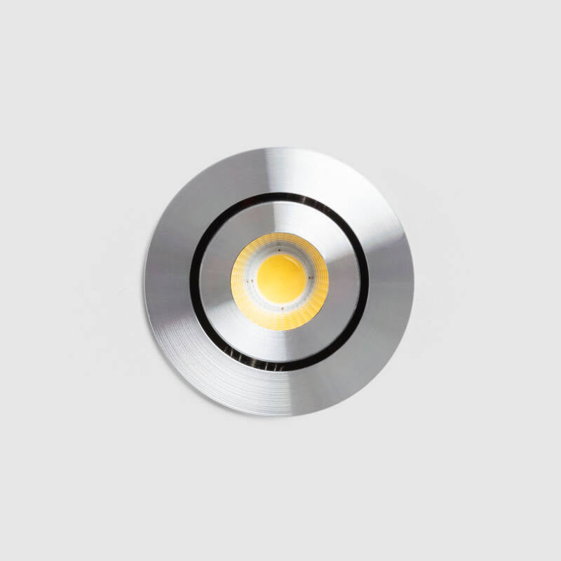 Foco Downlight LED COB Direcionável Circular Prata Corte Ø 45 mm