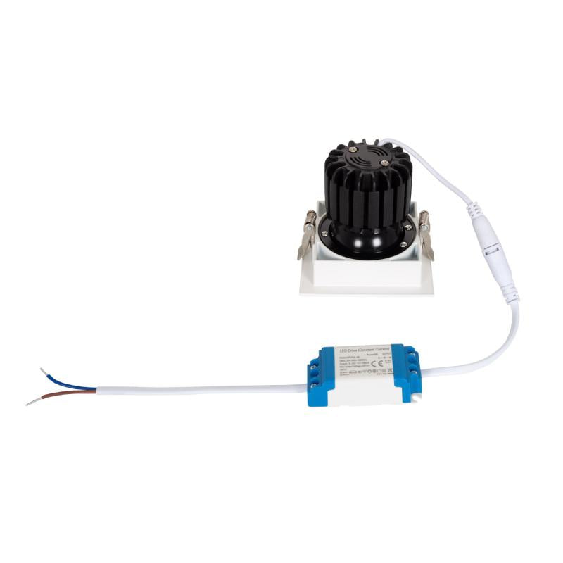 Foco Downlight LED 7W COB Direccionável 360º Quadrado Corte 82x82 mm CRI90 Expert Color No Flicker