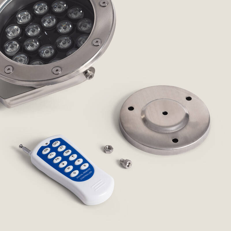 Foco LED RGB de Superfície 12V 18W Submersível IP68