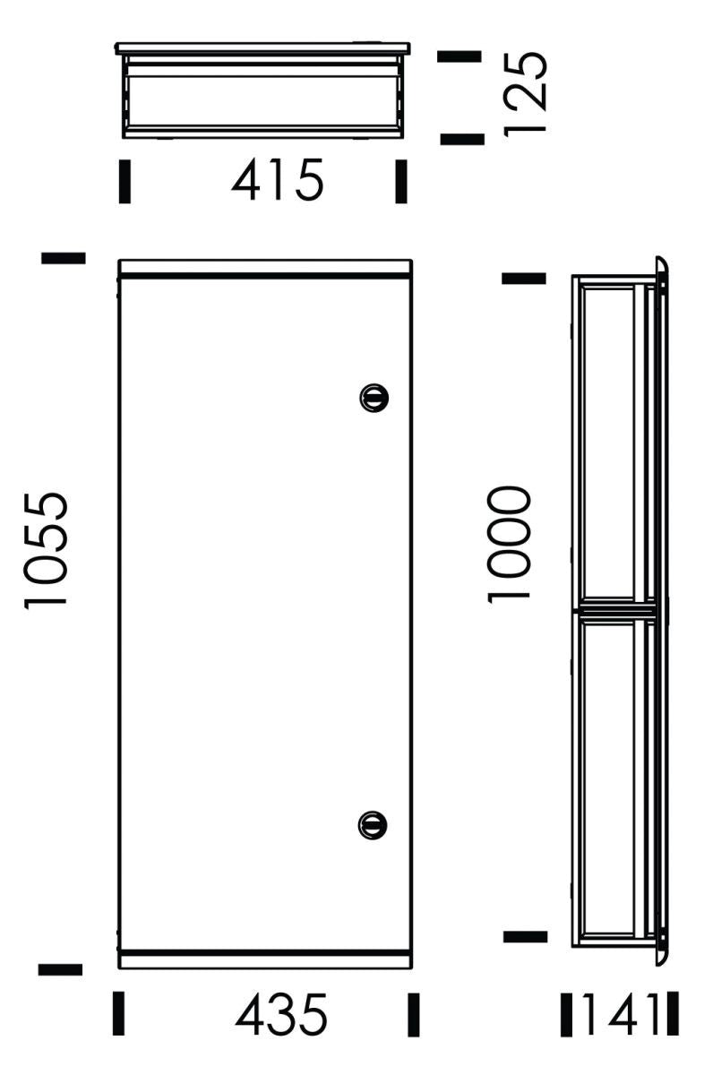 Quadro Embutir 6 Filas 102 Módulos IP54 MEGA TEV M6102
