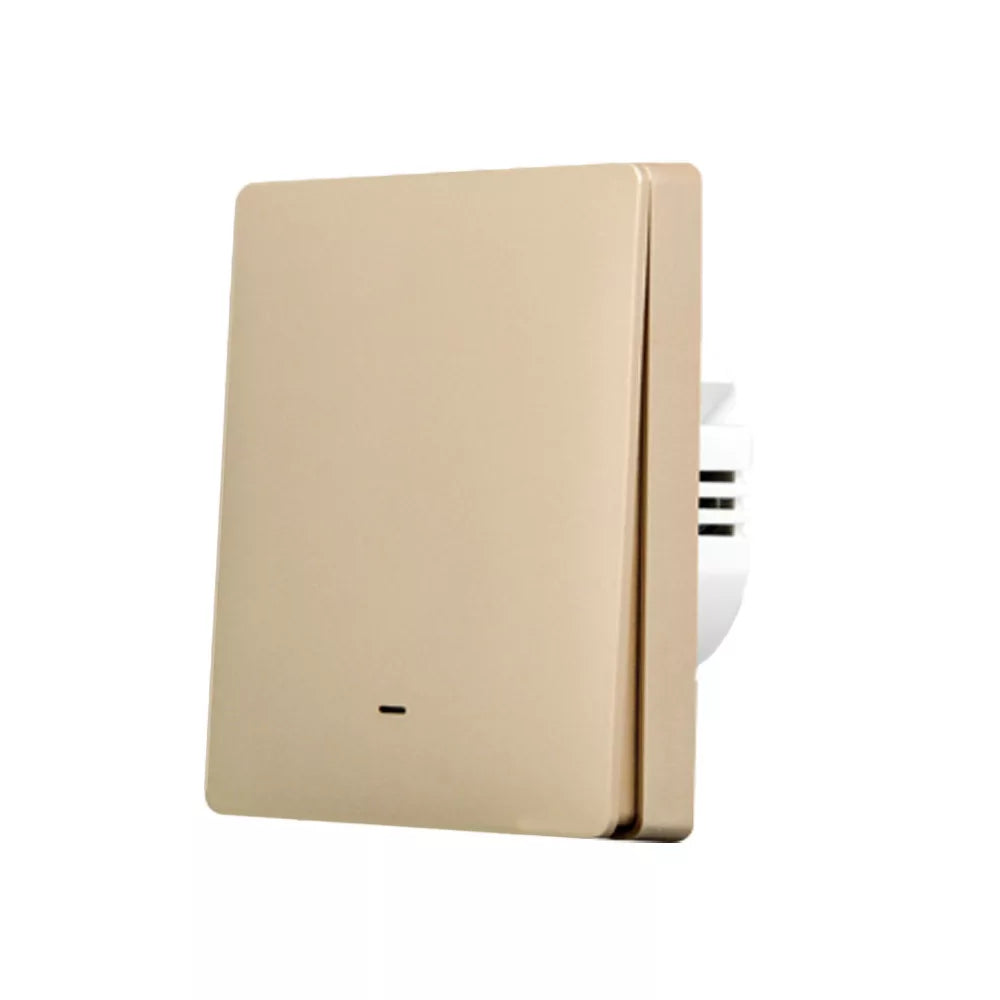 SmartWise B61 UNI Zigbee 3.0 + RF, 1-gang smart parede switch, universial wiring, physical push-button, gold colour