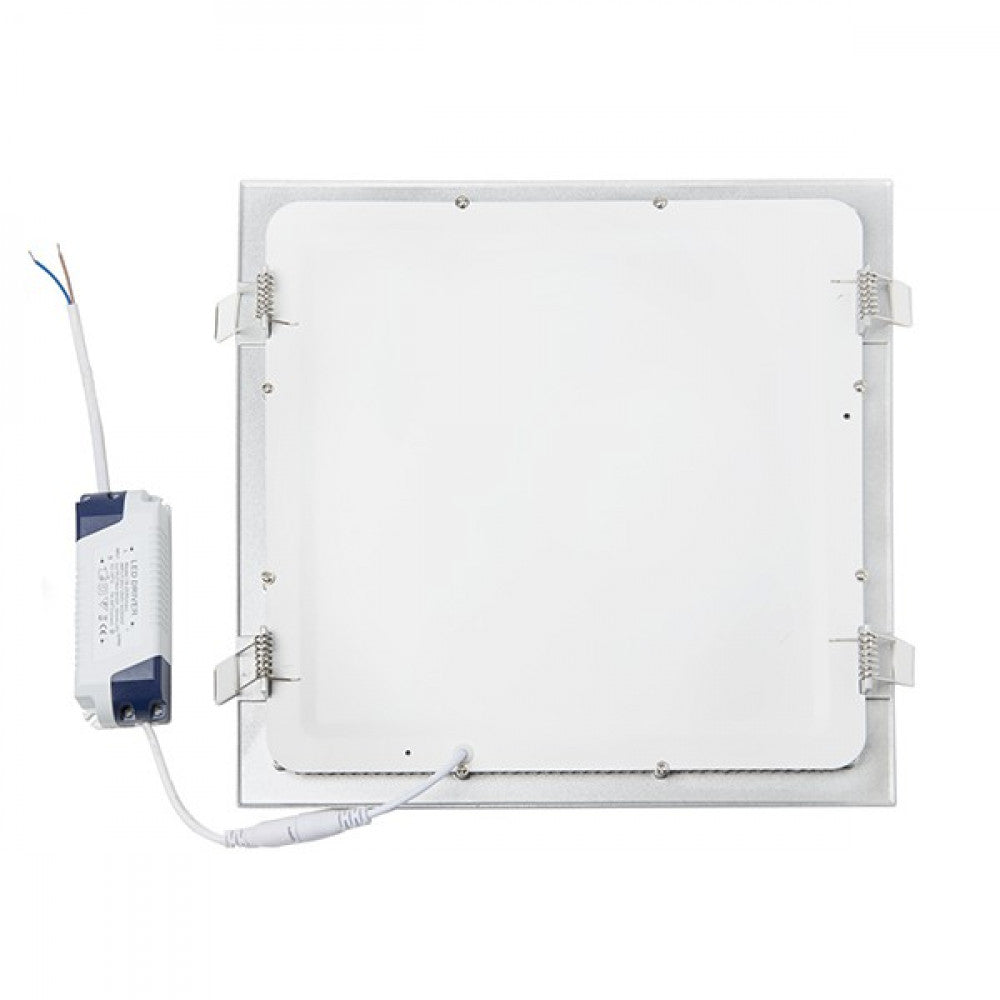 Painel LED 25W 2500Lm 6000ºK Quadrado Prata 40.000H