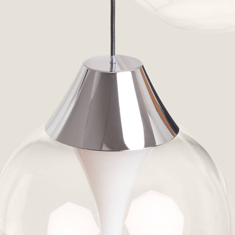 Candeeiro Suspenso Vidro LED 30W Liborina 3 Focos