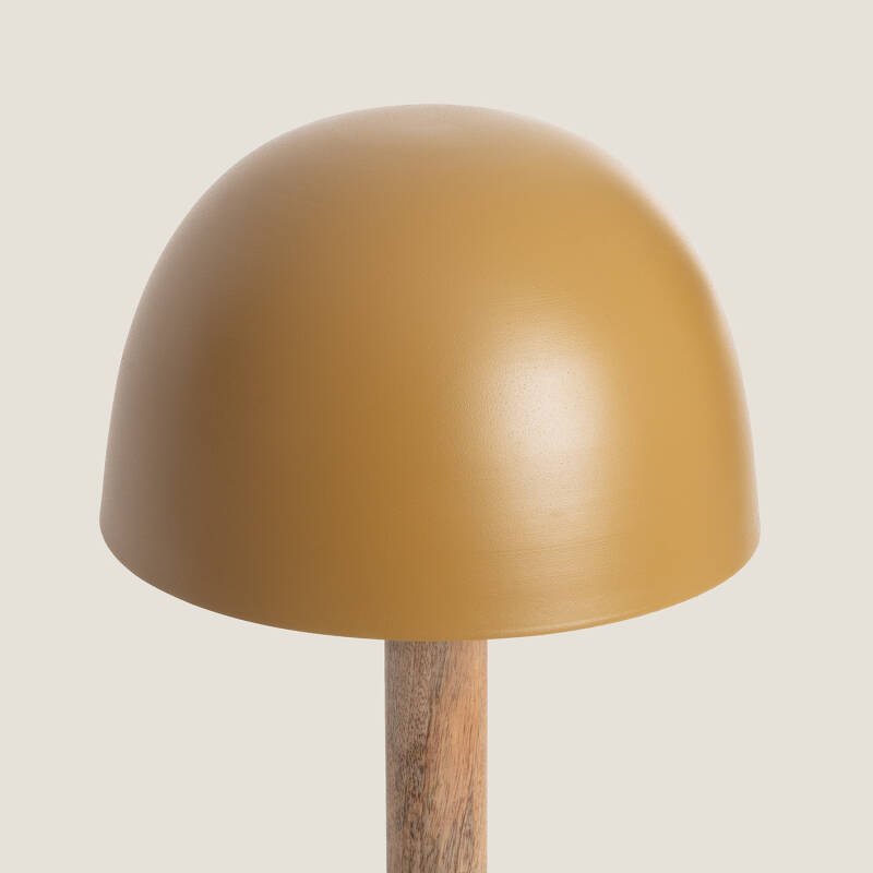 Candeeiro de Mesa Metal e Madeira Mallavi