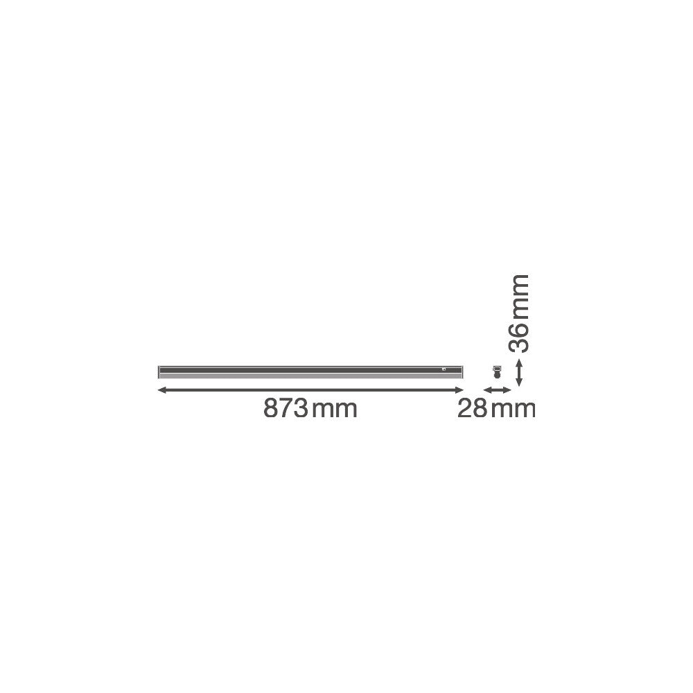 Luminária LED Linear Ledvance "Compacta" 12W 1200Lm 3000K 140º IP20