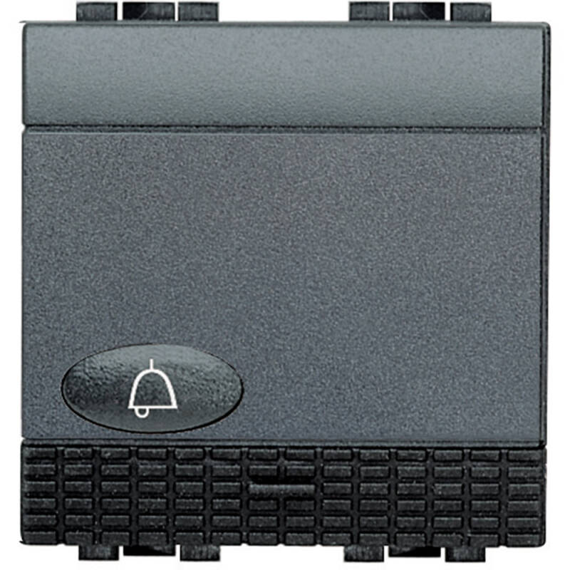 Mecanismo Interruptor Pulsador Símbolo de Campainha 2 Módulos 10A 250V AC Terminal Auto BTicino Living Light L4042M2N
