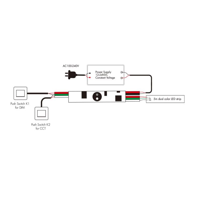 Mini Interruptor Regulador sem contacto por movimento para Fita LED 12-24V CCT SKYDANCE E2-B