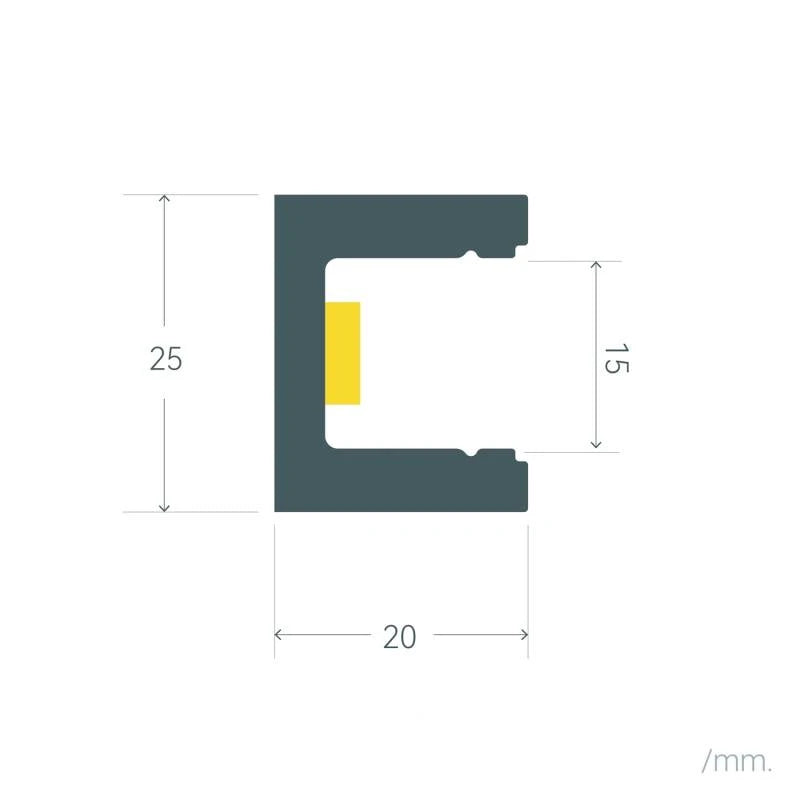 Moldura para Fita LED 2m Scuaro