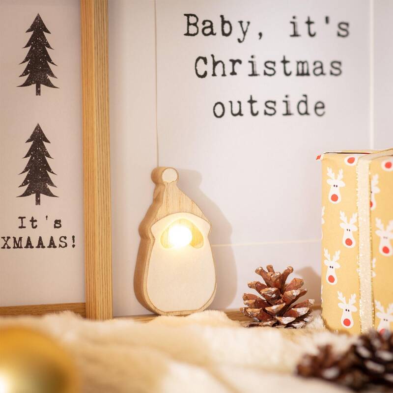 Papai Noel de Led em Madeira com Bateria
