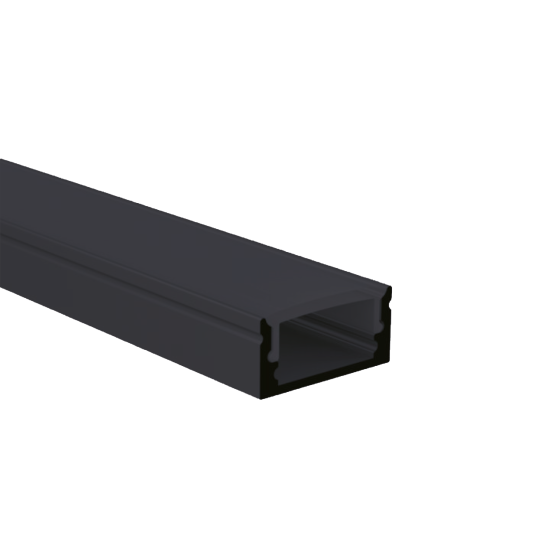 Perfil Alumínio Preto 2M Superfície | LED