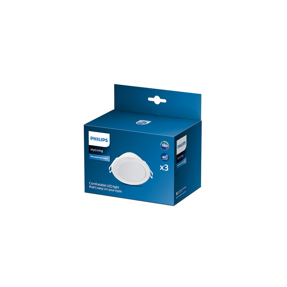 Pacote 3 Foco Downlight LED Circular Philips "Meson" 5,5W 550Lm Branco 4000K
