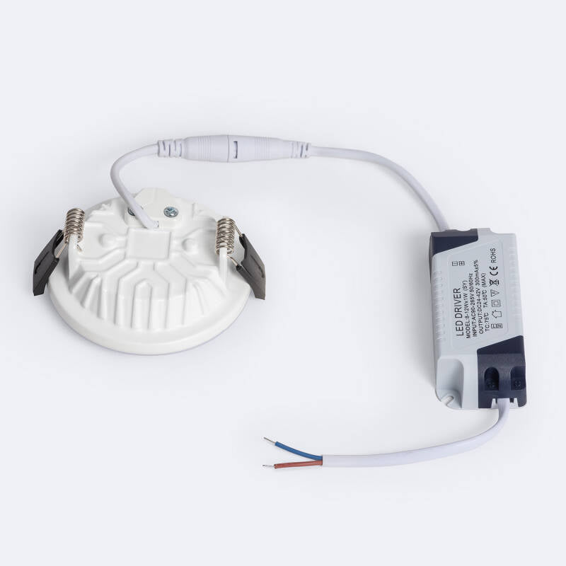 Placa LED 9W Circular Slim Surface Corte Ø70 mm No Flicker