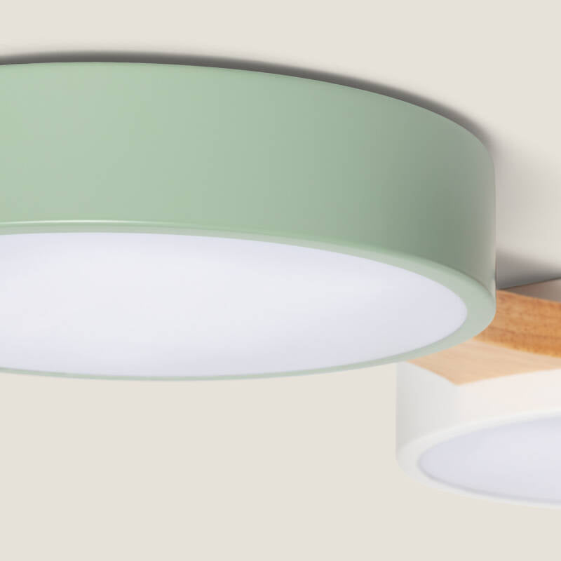 Plafón 30W LED em Madeira e Alumínio com CCT Selecionável Sams