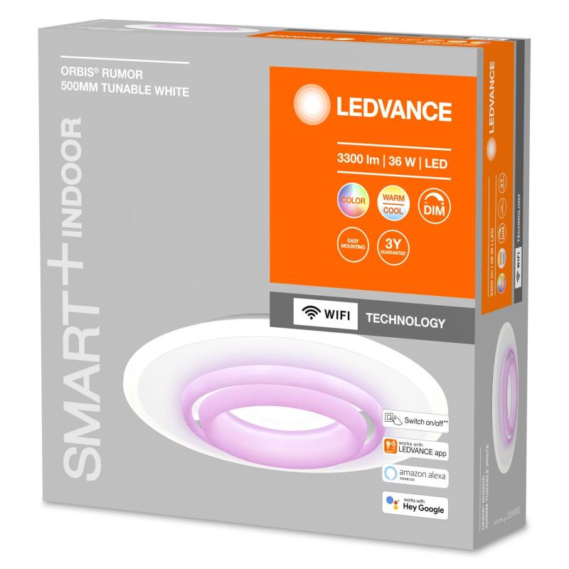 Plafon LED 32W RGBW Circular Ø500 mm Smart+ WiFi ORBIS Rumor LEDVANCE 4058075573437