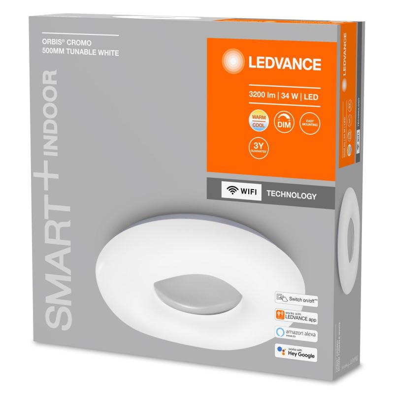 Plafón LED 34W Circular Ø500 mm Smart+ WiFi ORBIS Cromo LEDVANCE 4058075486485