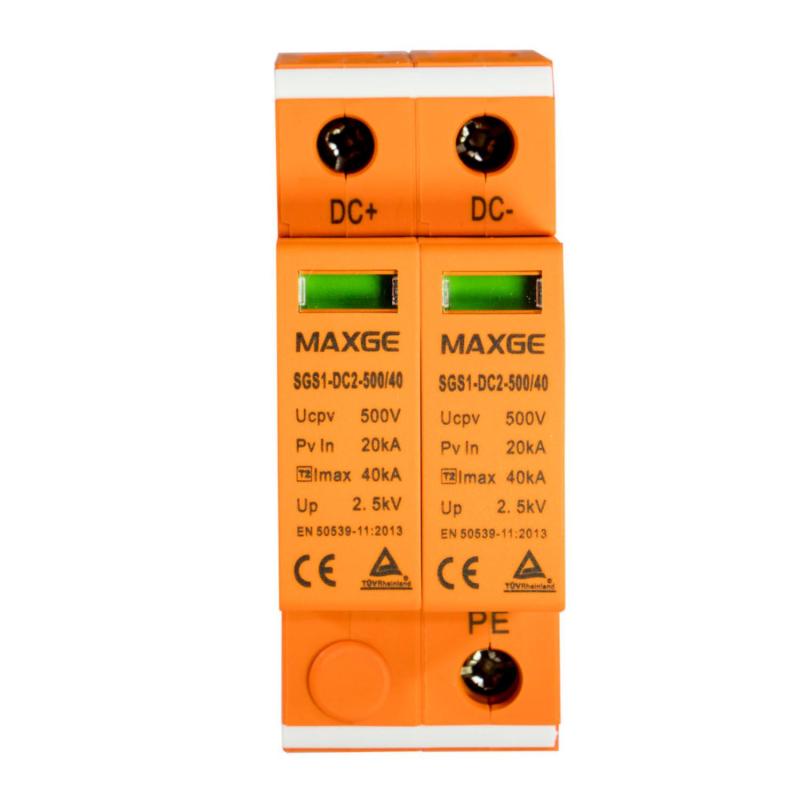 Protetor contra Sobretensões Transitórias Industrial MAXGE 2P - Classe II - 40 kA - 20 kA - 3,8 kV - 1000 V CC